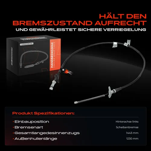 Seilzug, Feststellbremse Hinterachse links Frankberg 5481FB0041385 Bild Seilzug, Feststellbremse Hinterachse links Frankberg 5481FB0041385