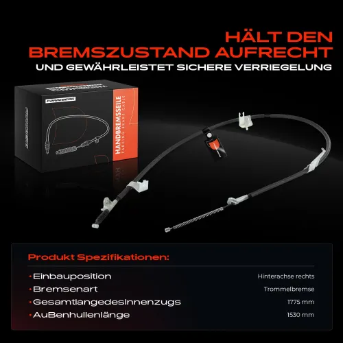 Seilzug, Feststellbremse Hinterachse rechts Frankberg 5481FB0041401 Bild Seilzug, Feststellbremse Hinterachse rechts Frankberg 5481FB0041401