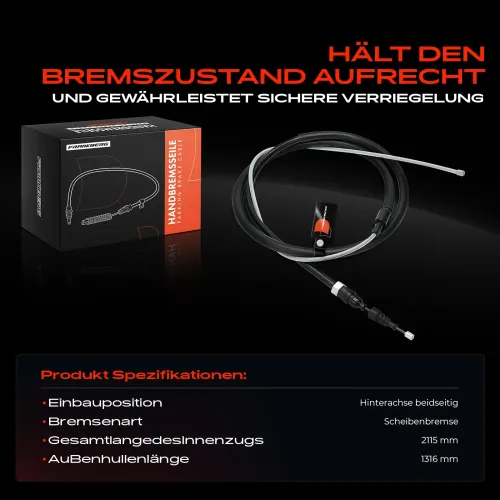 Seilzug, Feststellbremse Hinterachse beidseitig Frankberg 5481FB0041454 Bild Seilzug, Feststellbremse Hinterachse beidseitig Frankberg 5481FB0041454