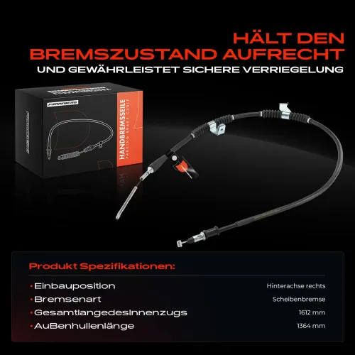 Seilzug, Feststellbremse Hinterachse rechts Frankberg 5481FB0041459 Bild Seilzug, Feststellbremse Hinterachse rechts Frankberg 5481FB0041459