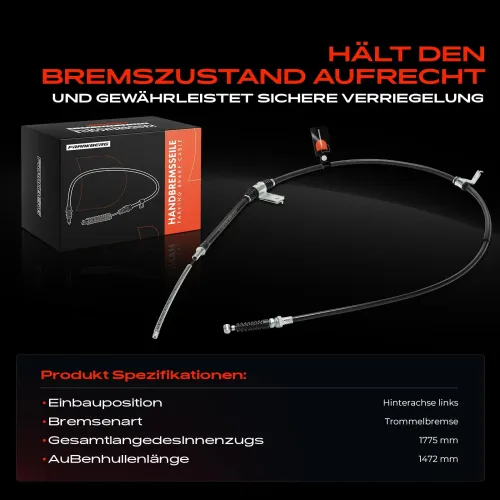 Seilzug, Feststellbremse Hinterachse links Frankberg 5481FB0041588 Bild Seilzug, Feststellbremse Hinterachse links Frankberg 5481FB0041588