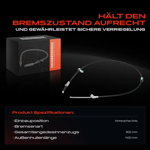 Seilzug, Feststellbremse Hinterachse links Frankberg 5481FB0041652 Bild Seilzug, Feststellbremse Hinterachse links Frankberg 5481FB0041652