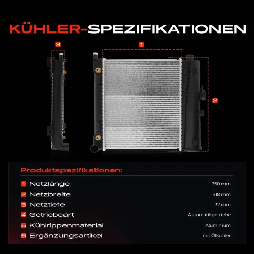 Kühler, Motorkühlung Frankberg 5481FB0041844 Bild Kühler, Motorkühlung Frankberg 5481FB0041844