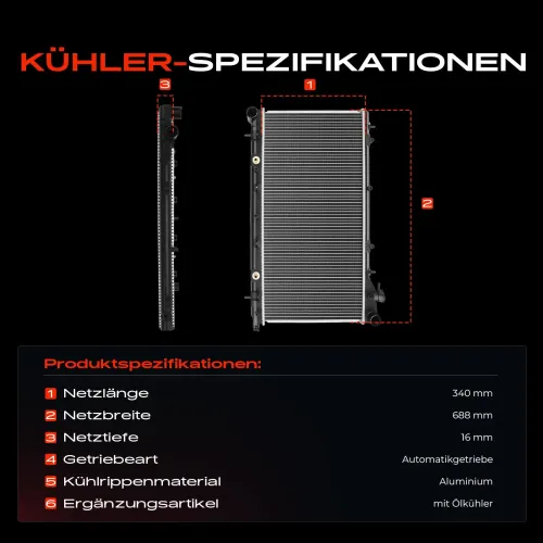 Kühler, Motorkühlung Frankberg 5481FB0041854 Bild Kühler, Motorkühlung Frankberg 5481FB0041854