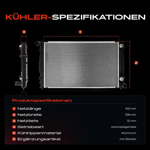 Kühler, Motorkühlung Frankberg 5481FB0041875 Bild Kühler, Motorkühlung Frankberg 5481FB0041875