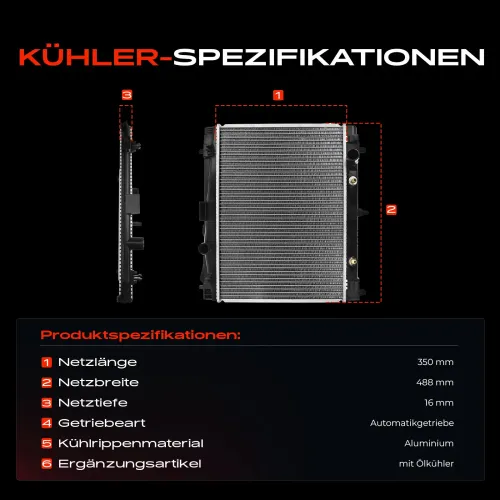 Kühler, Motorkühlung Frankberg 5481FB0041893 Bild Kühler, Motorkühlung Frankberg 5481FB0041893