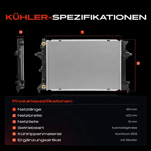 Kühler, Motorkühlung Frankberg 5481FB0041929 Bild Kühler, Motorkühlung Frankberg 5481FB0041929