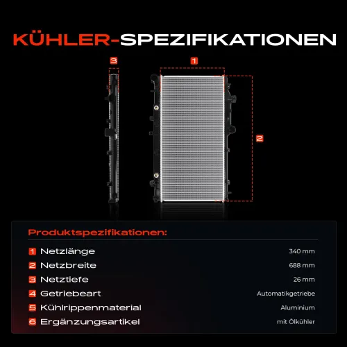 Kühler, Motorkühlung Frankberg 5481FB0042012 Bild Kühler, Motorkühlung Frankberg 5481FB0042012