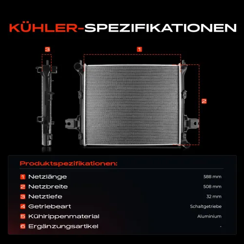 Kühler, Motorkühlung Frankberg 5481FB0042032 Bild Kühler, Motorkühlung Frankberg 5481FB0042032