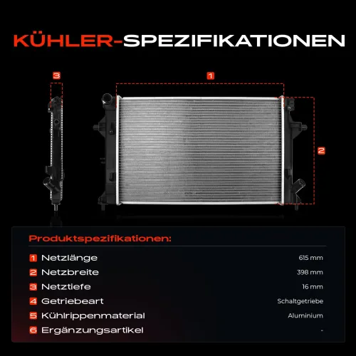 Kühler, Motorkühlung Frankberg 5481FB0042094 Bild Kühler, Motorkühlung Frankberg 5481FB0042094