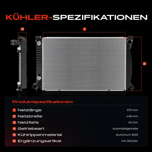 Kühler, Motorkühlung Frankberg 5481FB0042145 Bild Kühler, Motorkühlung Frankberg 5481FB0042145