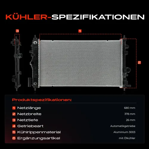 Kühler, Motorkühlung Frankberg 5481FB0042170 Bild Kühler, Motorkühlung Frankberg 5481FB0042170