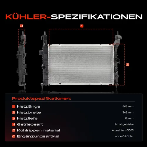 Kühler, Motorkühlung Frankberg 5481FB0042180 Bild Kühler, Motorkühlung Frankberg 5481FB0042180