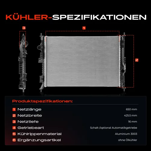 Kühler, Motorkühlung Frankberg 5481FB0042197 Bild Kühler, Motorkühlung Frankberg 5481FB0042197