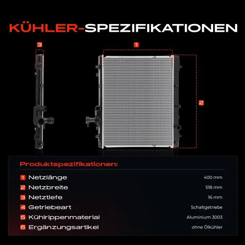 Kühler, Motorkühlung Frankberg 5481FB0042235 Bild Kühler, Motorkühlung Frankberg 5481FB0042235
