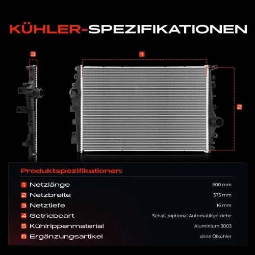 Kühler, Motorkühlung Frankberg 5481FB0042255 Bild Kühler, Motorkühlung Frankberg 5481FB0042255