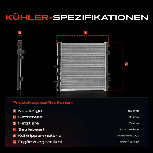 Kühler, Motorkühlung Frankberg 5481FB0042307 Bild Kühler, Motorkühlung Frankberg 5481FB0042307
