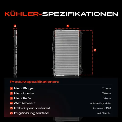 Kühler, Motorkühlung Frankberg 5481FB0042323 Bild Kühler, Motorkühlung Frankberg 5481FB0042323