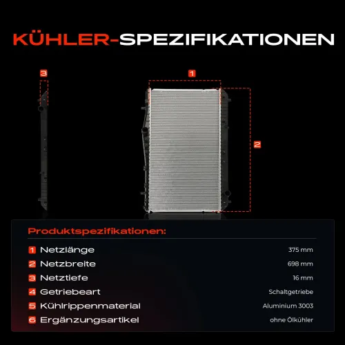 Kühler, Motorkühlung Frankberg 5481FB0042325 Bild Kühler, Motorkühlung Frankberg 5481FB0042325