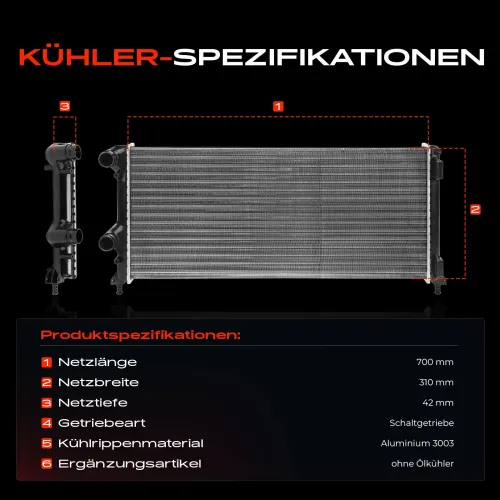 Kühler, Motorkühlung Frankberg 5481FB0042334 Bild Kühler, Motorkühlung Frankberg 5481FB0042334