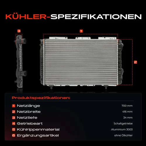 Kühler, Motorkühlung Frankberg 5481FB0042340 Bild Kühler, Motorkühlung Frankberg 5481FB0042340