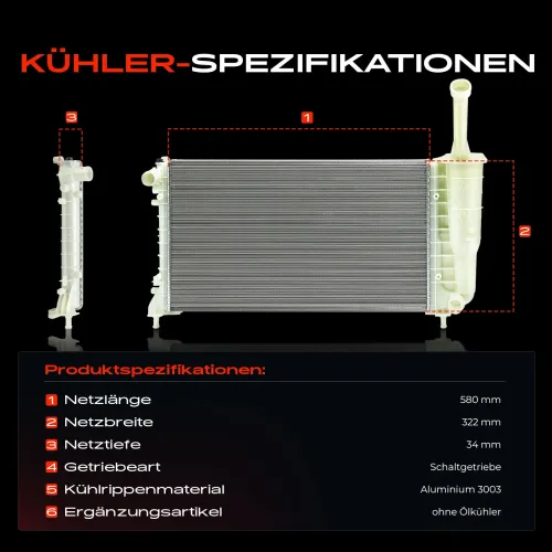 Kühler, Motorkühlung Frankberg 5481FB0042348 Bild Kühler, Motorkühlung Frankberg 5481FB0042348