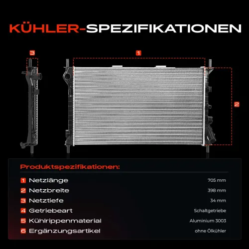 Kühler, Motorkühlung Frankberg 5481FB0042360 Bild Kühler, Motorkühlung Frankberg 5481FB0042360