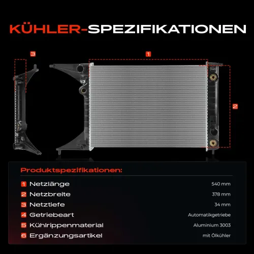 Kühler, Motorkühlung Frankberg 5481FB0042405 Bild Kühler, Motorkühlung Frankberg 5481FB0042405