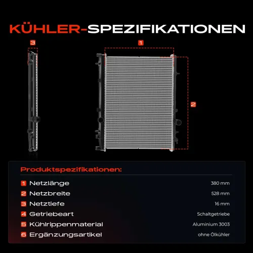 Kühler, Motorkühlung Frankberg 5481FB0042428 Bild Kühler, Motorkühlung Frankberg 5481FB0042428
