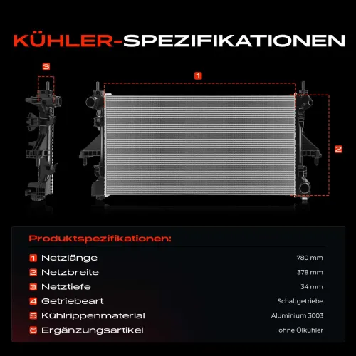 Kühler, Motorkühlung Frankberg 5481FB0042431 Bild Kühler, Motorkühlung Frankberg 5481FB0042431