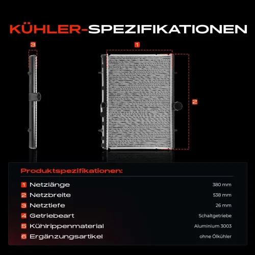 Kühler, Motorkühlung Frankberg 5481FB0042438 Bild Kühler, Motorkühlung Frankberg 5481FB0042438