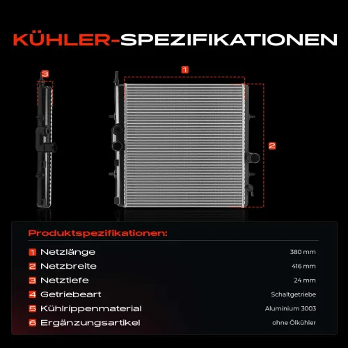 Kühler, Motorkühlung Frankberg 5481FB0042443 Bild Kühler, Motorkühlung Frankberg 5481FB0042443