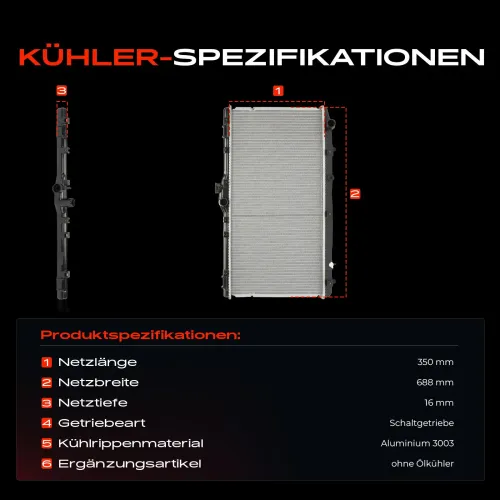 Kühler, Motorkühlung Frankberg 5481FB0042470 Bild Kühler, Motorkühlung Frankberg 5481FB0042470