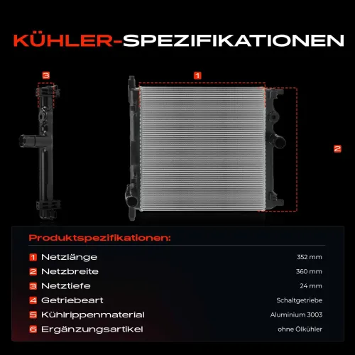 Kühler, Motorkühlung Frankberg 5481FB0042494 Bild Kühler, Motorkühlung Frankberg 5481FB0042494