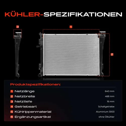 Kühler, Motorkühlung Frankberg 5481FB0042536 Bild Kühler, Motorkühlung Frankberg 5481FB0042536
