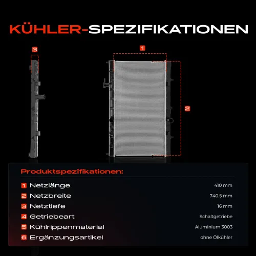 Kühler, Motorkühlung Frankberg 5481FB0042563 Bild Kühler, Motorkühlung Frankberg 5481FB0042563