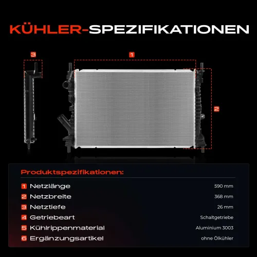 Kühler, Motorkühlung Frankberg 5481FB0042566 Bild Kühler, Motorkühlung Frankberg 5481FB0042566