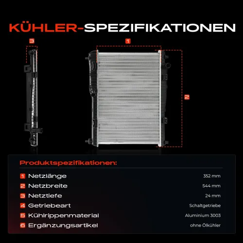 Kühler, Motorkühlung Frankberg 5481FB0042571 Bild Kühler, Motorkühlung Frankberg 5481FB0042571