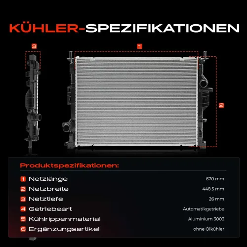 Kühler, Motorkühlung Frankberg 5481FB0042577 Bild Kühler, Motorkühlung Frankberg 5481FB0042577