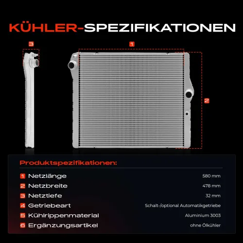 Kühler, Motorkühlung Frankberg 5481FB0042583 Bild Kühler, Motorkühlung Frankberg 5481FB0042583