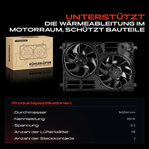 Lüfter, Motorkühlung 12 V Frankberg 5481FB0043358 Bild Lüfter, Motorkühlung 12 V Frankberg 5481FB0043358