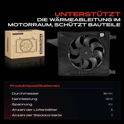 Lüfter, Motorkühlung 12 V Frankberg 5481FB0043368 Bild Lüfter, Motorkühlung 12 V Frankberg 5481FB0043368