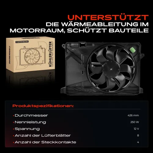 Lüfter, Motorkühlung 12 V Frankberg 5481FB0043387 Bild Lüfter, Motorkühlung 12 V Frankberg 5481FB0043387