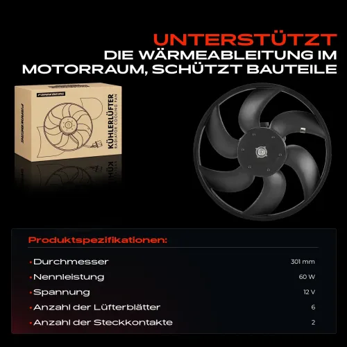 Lüfter, Motorkühlung 12 V Frankberg 5481FB0043415 Bild Lüfter, Motorkühlung 12 V Frankberg 5481FB0043415