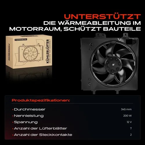 Lüfter, Motorkühlung 12 V Frankberg 5481FB0043416 Bild Lüfter, Motorkühlung 12 V Frankberg 5481FB0043416