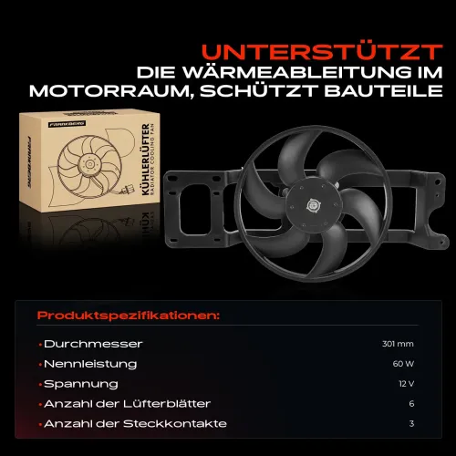 Lüfter, Motorkühlung 12 V Frankberg 5481FB0043455 Bild Lüfter, Motorkühlung 12 V Frankberg 5481FB0043455