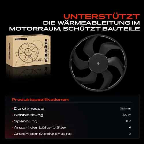 Lüfter, Motorkühlung 12 V Frankberg 5481FB0043472 Bild Lüfter, Motorkühlung 12 V Frankberg 5481FB0043472