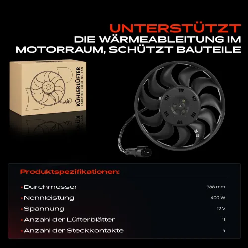 Lüfter, Motorkühlung 12 V Frankberg 5481FB0043477 Bild Lüfter, Motorkühlung 12 V Frankberg 5481FB0043477