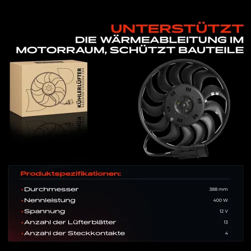 Lüfter, Motorkühlung 12 V Frankberg 5481FB0043478 Bild Lüfter, Motorkühlung 12 V Frankberg 5481FB0043478