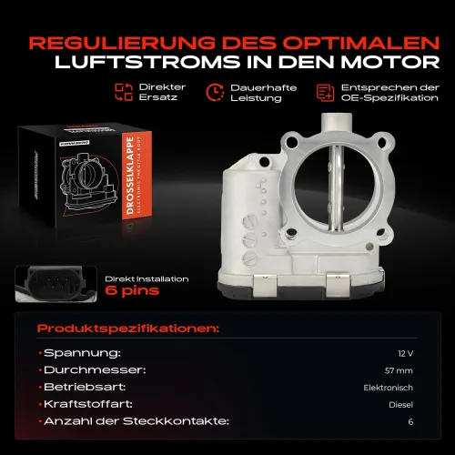 Drosselklappenstutzen 12 V Frankberg 5481FB0043687 Bild Drosselklappenstutzen 12 V Frankberg 5481FB0043687